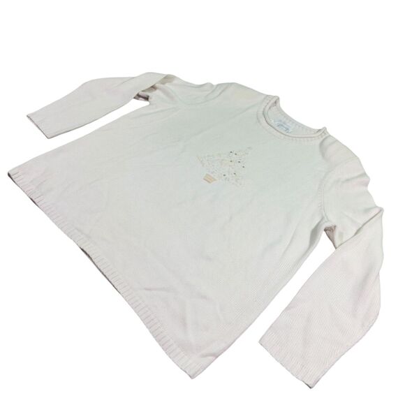 CJ Banks Sweater Women's 2X Ivory Hand Embroidered Beaded Sequin Pullover Retro - Picture 3 of 9